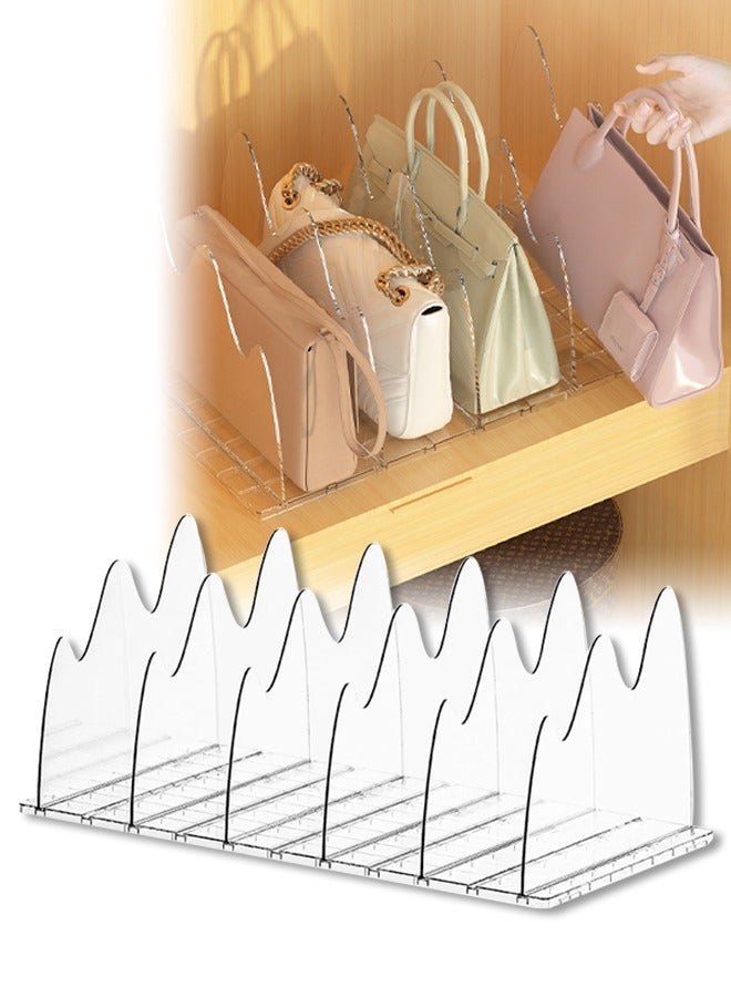 DUNISO Purse Organizer for Closet,Adjustable Shelf Dividers,Acrylic Transparent Purse Storage Organizer,Adjustable Spacing,Durable, Sturdy, and Slip Resistant,for Handbag, Clutch,Tote, Book in Bedroom, Office - Image 1